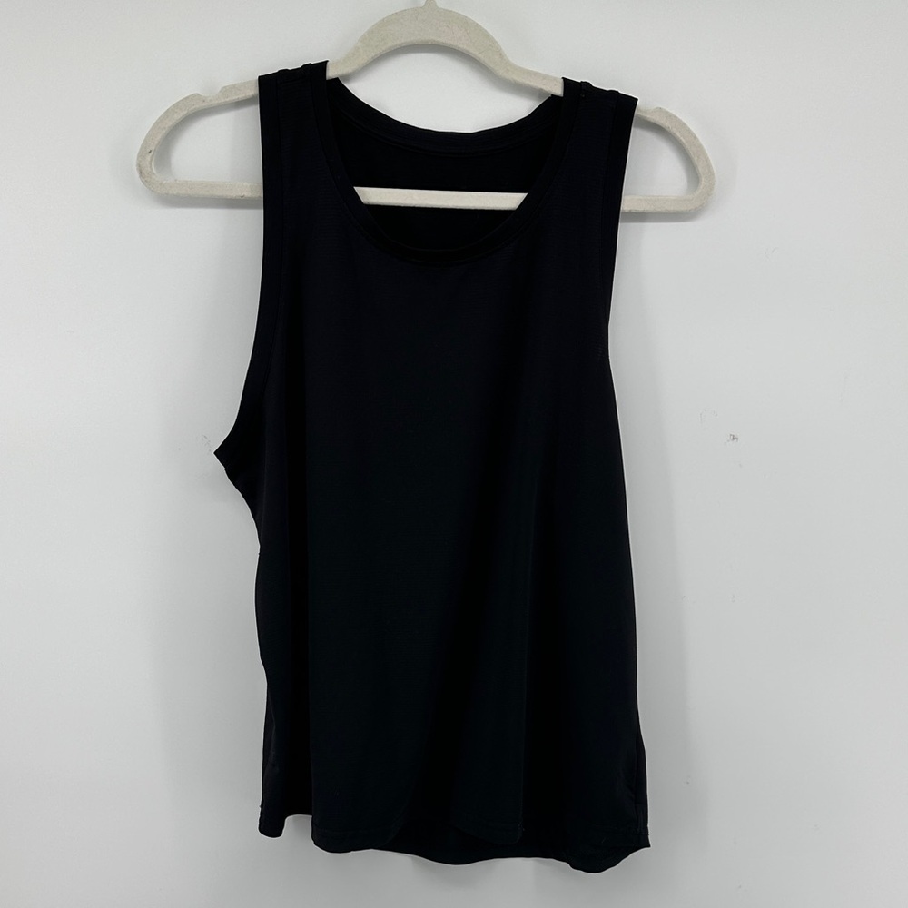 RBX Classic Athletic Comfort Summer Black Sleeveless Scope Neck Tank Top SzL